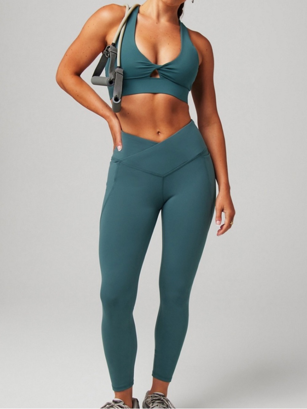 Fabletics storm green workout set
